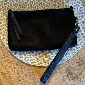 Chico’s hide Elegant Black Clutch wristlet purse Bag